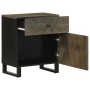 Mesita de noche madera maciza de mango negra 50x33x60 cm by , Nightstands - Ref: Foro24-4017692, Price: 80,19 €, Discount: %