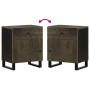 Mesita de noche madera maciza de mango negra 50x33x60 cm by , Nightstands - Ref: Foro24-4017692, Price: 80,19 €, Discount: %