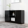Aparador de madera contrachapada negro 120x30,5x70 cm de vidaXL, Aparadores - Ref: Foro24-802778, Precio: 86,12 €, Descuento: %
