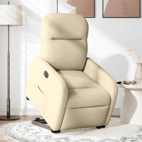 Sillón eléctrico reclinable elevable de tela color crema de , Sillones - Ref: Foro24-3303000, Precio: 316,09 €, Descuento: %