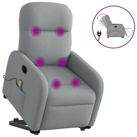 Sillón de masaje eléctrico reclinable elevable tela gris claro by , Armchairs - Ref: Foro24-3303002, Price: 313,92 €, Discoun...