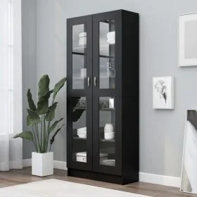 Black plywood display case 82.5x30.5x185.5 cm by vidaXL, Bookcases and shelves - Ref: Foro24-802769, Price: 202,12 €, Discoun...