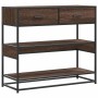 Mesa consola madera de ingeniería marrón roble 90x35x80 cm by , Side tables - Ref: Foro24-849183, Price: 87,06 €, Discount: %