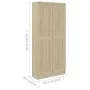 Armario de libros contrachapada color roble 82,5x30,5x185,5 cm de vidaXL, Librerías y estanterías - Ref: Foro24-802735, Preci...