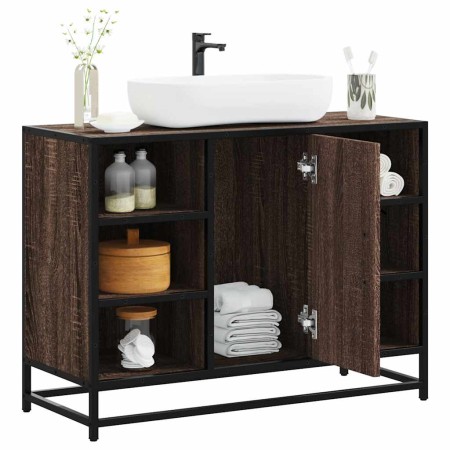 Armario lavabo baño madera ingeniería roble marrón 80x33x60 cm by , Bathroom furniture - Ref: Foro24-849293, Price: 79,65 €, ...