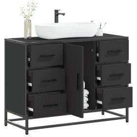 Armario de lavabo de baño madera ingeniería negro 80x33x60 cm de , Muebles de baño - Ref: Foro24-849279, Precio: 120,07 €