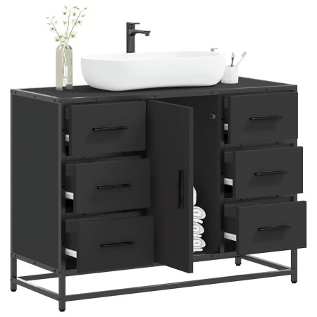 Armario de lavabo de baño madera ingeniería negro 80x33x60 cm de , Muebles de baño - Ref: Foro24-849279, Precio: 120,07 €, De...