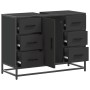 Armario de lavabo de baño madera ingeniería negro 80x33x60 cm de , Muebles de baño - Ref: Foro24-849279, Precio: 120,07 €, De...
