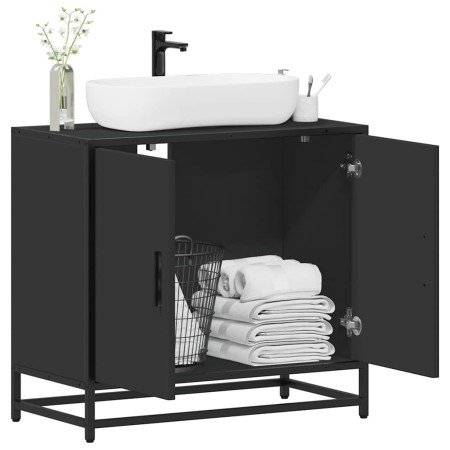 Mueble baño para lavabo madera ingeniería negro 65 x 33 x 60 cm von , Badezimmermöbel - Ref: Foro24-849264, Preis: 71,11 €, R...