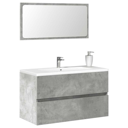 Armario de baño con espejo madera de ingeniería gris hormigón von , Badezimmermöbel - Ref: Foro24-856376, Preis: 70,69 €, Rab...