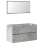 Armario de baño con espejo madera de ingeniería gris hormigón von , Badezimmermöbel - Ref: Foro24-856376, Preis: 70,69 €, Rab...