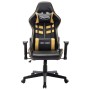 Gaming-Stuhl aus schwarzem und goldenem Kunstleder von vidaXL, Gaming-Stühle - Ref: Foro24-20504, Preis: 167,84 €, Rabatt: %