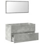 Armario de baño con espejo madera de ingeniería gris hormigón von , Badezimmermöbel - Ref: Foro24-856376, Preis: 70,69 €, Rab...
