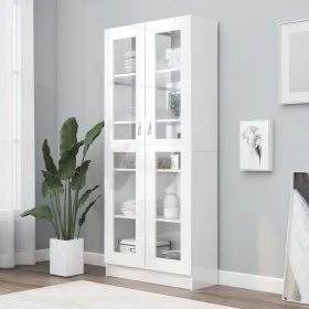 Glossy white plywood display case 82.5x30.5x185.5cm by vidaXL, Bookcases and shelves - Ref: Foro24-802774, Price: 217,75 €, D...