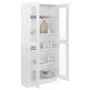 Vitrina de madera contrachapada blanco brillo 82,5x30,5x185,5cm de vidaXL, Librerías y estanterías - Ref: Foro24-802774, Prec...