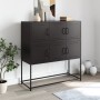 Aparador de acero laminado en frío negro 100,5x39x107 cm von , Sideboards - Ref: Foro24-846596, Preis: 105,40 €, Rabatt: %