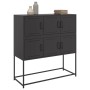Aparador de acero laminado en frío negro 100,5x39x107 cm von , Sideboards - Ref: Foro24-846596, Preis: 105,40 €, Rabatt: %
