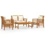 4-teiliges Gartenmöbel-Set mit Kissen aus massivem Akazienholz von vidaXL, Gartensets - Ref: Foro24-3058094, Preis: 519,16 €,...