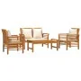 4-teiliges Gartenmöbel-Set mit Kissen aus massivem Akazienholz von vidaXL, Gartensets - Ref: Foro24-3058094, Preis: 519,16 €,...