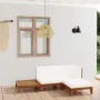 Satz Gartenmöbel und Kissen 4 Stück massives Akazienholz von vidaXL, Gartensets - Ref: Foro24-3058104, Preis: 382,25 €, Rabat...