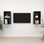 Wohnzimmer Wandmöbel 2 Stücke aus schwarz glänzendem Ingenieurholz von vidaXL, TV-Möbel - Ref: Foro24-3079851, Preis: 79,65 €...