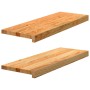 Peldaños de escalera 2 uds madera maciza roble marrón claro by , Stair mats - Ref: Foro24-3283790, Price: 89,39 €, Discount: %