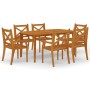 Garten-Essgruppe 7-teilig aus massivem Akazienholz von vidaXL, Gartensets - Ref: Foro24-3058004, Preis: 624,11 €, Rabatt: %