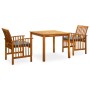 Garden dining set 3 pieces and solid acacia wood cushions by vidaXL, Garden sets - Ref: Foro24-3058084, Price: 324,34 €, Disc...