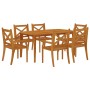 Garten-Essgruppe 7-teilig aus massivem Akazienholz von vidaXL, Gartensets - Ref: Foro24-3058004, Preis: 624,11 €, Rabatt: %