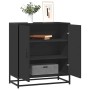Aparador de madera de ingeniería y metal negro 68x35x76 cm by , Sideboards - Ref: Foro24-848964, Price: 84,57 €, Discount: %
