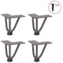 Patas mesa tipo horquilla 4 uds acero macizo acero natural 10cm by , Table legs - Ref: Foro24-4012431, Price: 29,38 €, Discou...