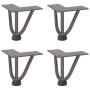 Patas mesa tipo horquilla 4 uds acero macizo acero natural 10cm by , Table legs - Ref: Foro24-4012431, Price: 29,38 €, Discou...