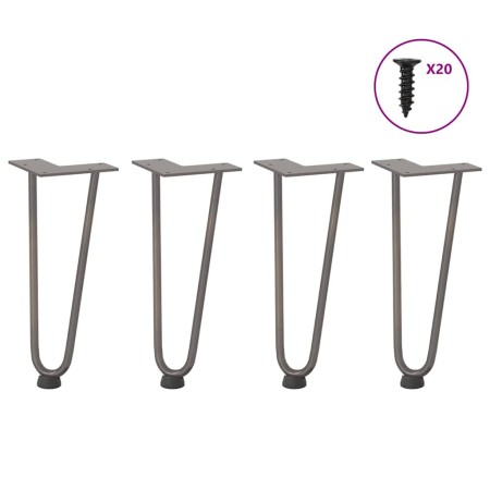 Patas mesa tipo horquilla 4 uds acero macizo acero natural 30cm von , Tischbeine - Ref: Foro24-4012419, Preis: 39,19 €, Rabat...