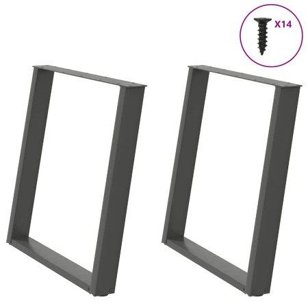 Patas para mesa comedor forma U 2uds antracita 70x(72-73) cm by , Table legs - Ref: Foro24-4012794, Price: 97,74 €, Discount: %