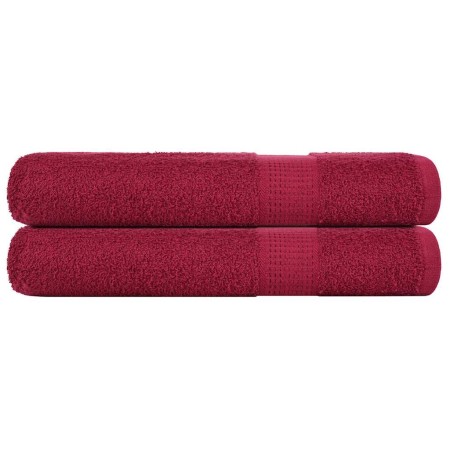 Toallas de sauna 2 uds 100% algodón burdeos 80x200 cm 360 gsm de , Toallas - Ref: Foro24-136743, Precio: 32,04 €