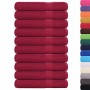 Toallas 10 uds 100% algodón burdeos 100x200 cm 600 gsm