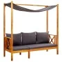 Garden bench with awning and footrest solid acacia wood by vidaXL, garden benches - Ref: Foro24-3058009, Price: 323,11 €, Dis...