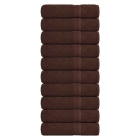 Toallas de mano 10 uds 100% algodón marrón 50x100 cm 360 gsm de , Toallas - Ref: Foro24-136760, Precio: 51,45 €, Descuento: %