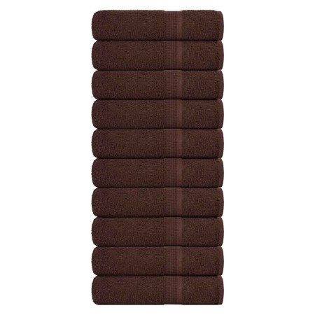 Toallas de mano 10 uds 100% algodón marrón 50x100 cm 360 gsm de , Toallas - Ref: Foro24-136760, Precio: 51,45 €, Descuento: %