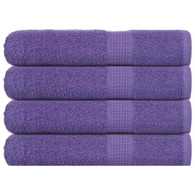 Toallas 4 uds 100% algodón morado 100x200 cm 600 gsm de , Toallas - Ref: Foro24-136891, Precio: 63,44 €, Descuento: %