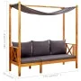 Garden bench with awning and footrest solid acacia wood by vidaXL, garden benches - Ref: Foro24-3058009, Price: 323,11 €, Dis...