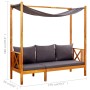 Gartenbank mit Markise und Fußstütze aus massivem Akazienholz von vidaXL, Gartenbänke - Ref: Foro24-3058009, Preis: 326,07 €,...