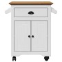Carrito de cocina BODO blanco y marrón 72x45x80 cm by , Kitchen and dining carts - Ref: Foro24-4016876, Price: 141,12 €, Disc...