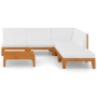 6-piece garden furniture set with solid acacia wood and cushions by vidaXL, Garden sets - Ref: Foro24-3058138, Price: 733,25 ...