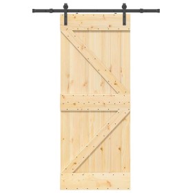Puerta corredera con herrajes madera maciza de pino 85x210 cm von , Türen - Ref: Foro24-3332605, Preis: 190,07 €, Rabatt: %