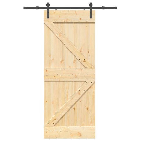 Puerta corredera con herrajes madera maciza de pino 85x210 cm von , Türen - Ref: Foro24-3332605, Preis: 190,07 €, Rabatt: %
