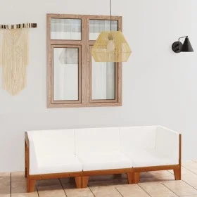 Garden furniture and cushions set 3 pieces solid acacia wood by vidaXL, Garden sets - Ref: Foro24-3058114, Price: 374,82 €, D...