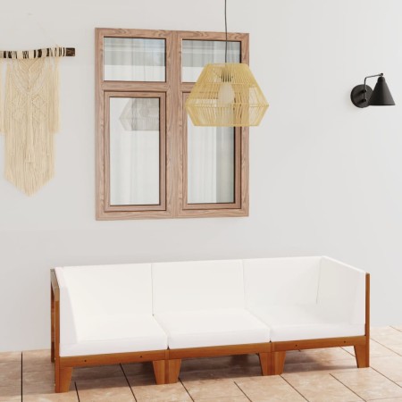 Gartenmöbel- und Kissenset 3-teilig aus massivem Akazienholz von vidaXL, Gartensets - Ref: Foro24-3058114, Preis: 405,97 €, R...