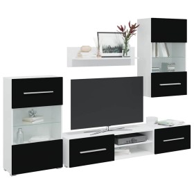 Muebles para TV 5 piezas con iluminación LED negra mate von , TV-Möbel - Ref: Foro24-3324230, Preis: 320,40 €, Rabatt: %