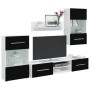 Muebles para TV 5 piezas con iluminación LED negra mate de , Muebles TV - Ref: Foro24-3324230, Precio: 320,40 €, Descuento: %